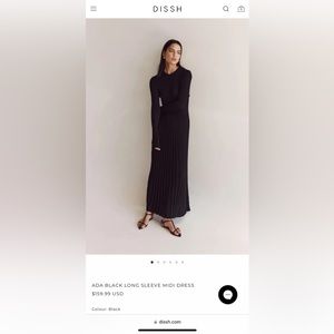 DISSH ADA black long sleeve midi dress